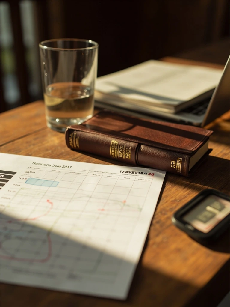 Hebrew calendar at a synagogue administrator's desk