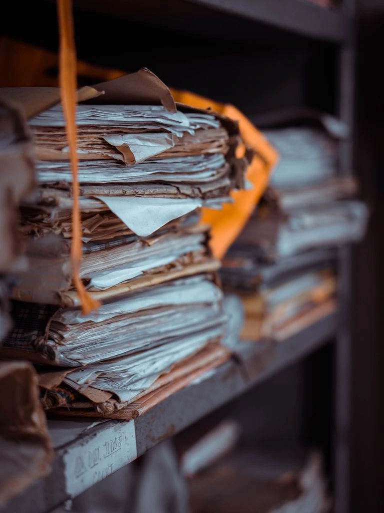 Documented retention and archival records in a synagogue office